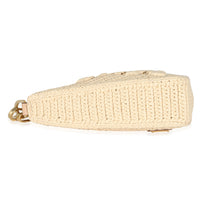 Prada Natural Raffia Top Handle Triangle Pouch