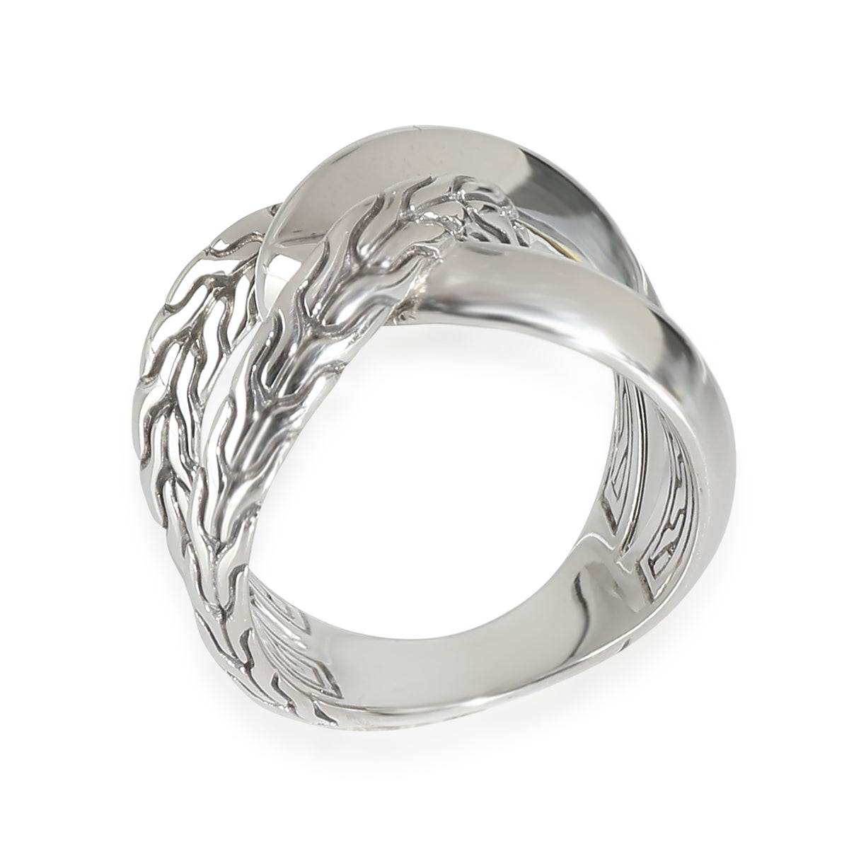 Classic Chain Knife Edge Ring  in Sterling Silver