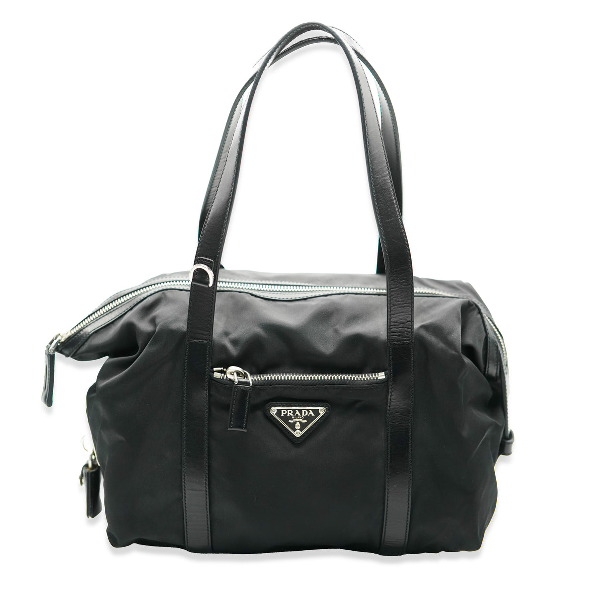 Black Nylon Tessuto Small Shopper Tote