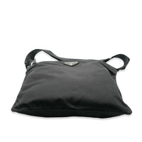 Black Nylon Front Pocket Logo Messenger