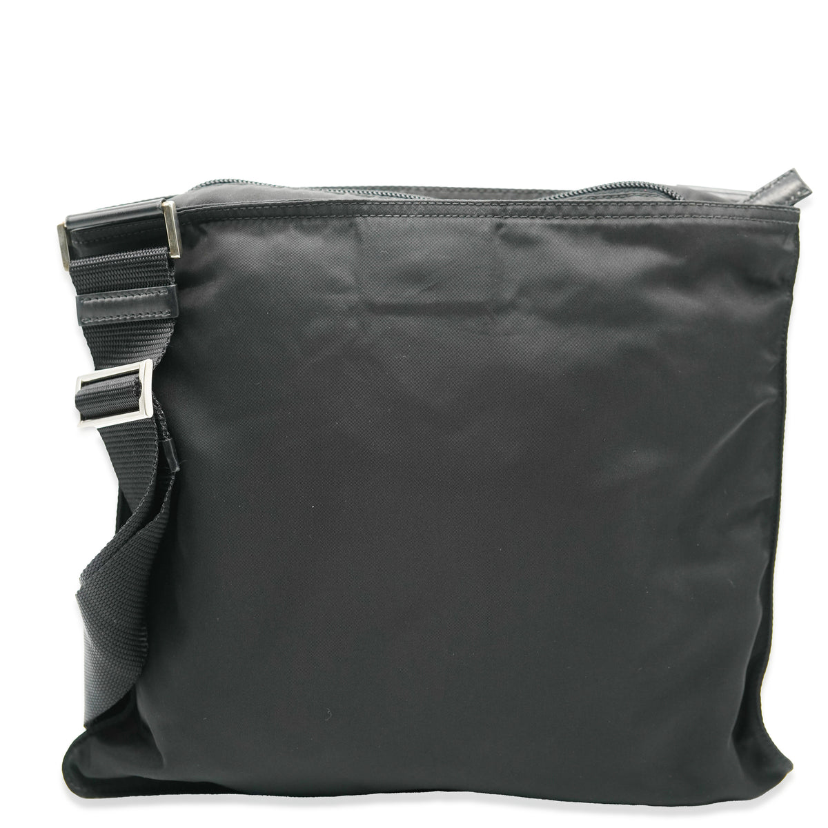 Black Nylon Front Pocket Logo Messenger