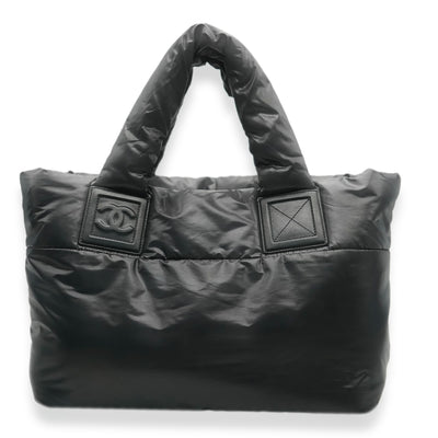 Black Quilted Nylon Small Reversible Coco Cocoon Tote