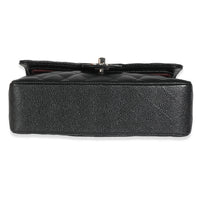 Black Quilted Caviar Small Classic Double Flap Handbag
