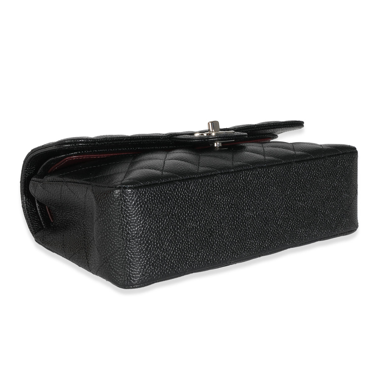 Black Quilted Caviar Small Classic Double Flap Handbag