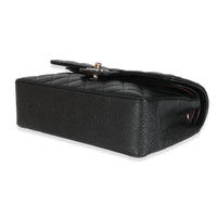 Black Quilted Caviar Small Classic Double Flap Handbag