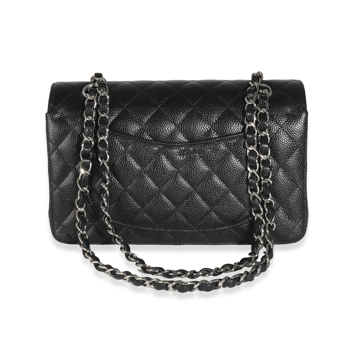 Black Quilted Caviar Small Classic Double Flap Handbag