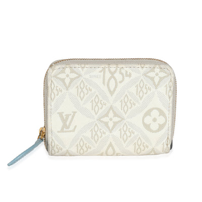 Louis Vuitton Beige White Jacquard Since 1854 Zippy Coin Purse