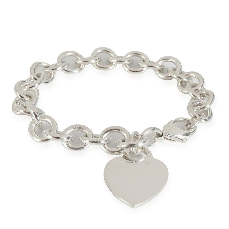 Charm Bracelet with Heart Tag in  Sterling Silver