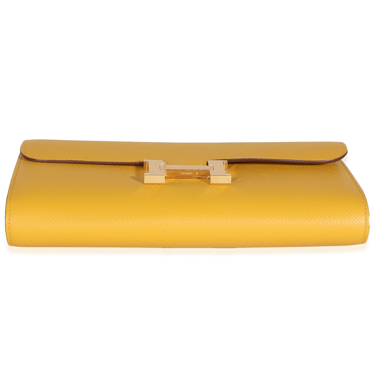 Hermès Jaune Ambre Epsom Constance Long Wallet To Go GHW