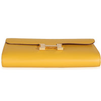 Hermès Jaune Ambre Epsom Constance Long Wallet To Go GHW