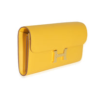 Hermès Jaune Ambre Epsom Constance Long Wallet To Go GHW