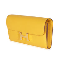 Hermès Jaune Ambre Epsom Constance Long Wallet To Go GHW