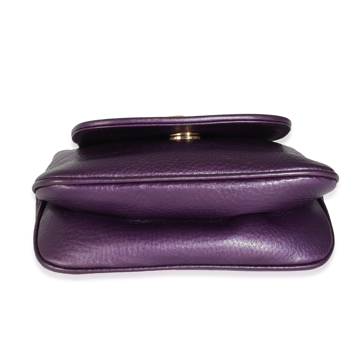 Metallic Purple Pebbled Leather Small 1973 Chain Shoulder Bag