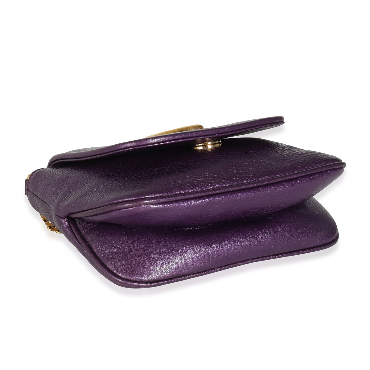 Metallic Purple Pebbled Leather Small 1973 Chain Shoulder Bag