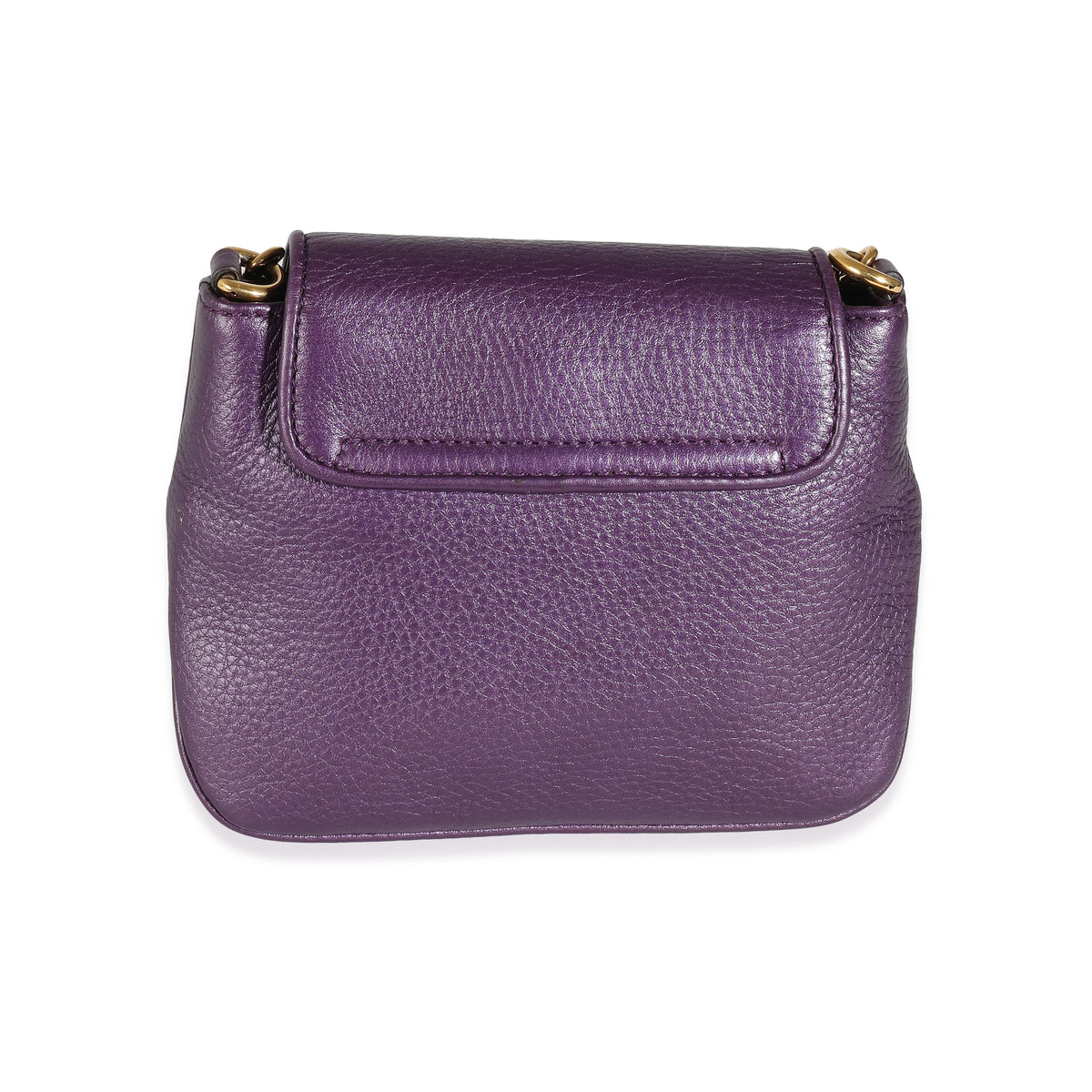 Metallic Purple Pebbled Leather Small 1973 Chain Shoulder Bag