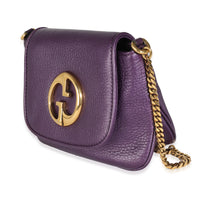 Metallic Purple Pebbled Leather Small 1973 Chain Shoulder Bag