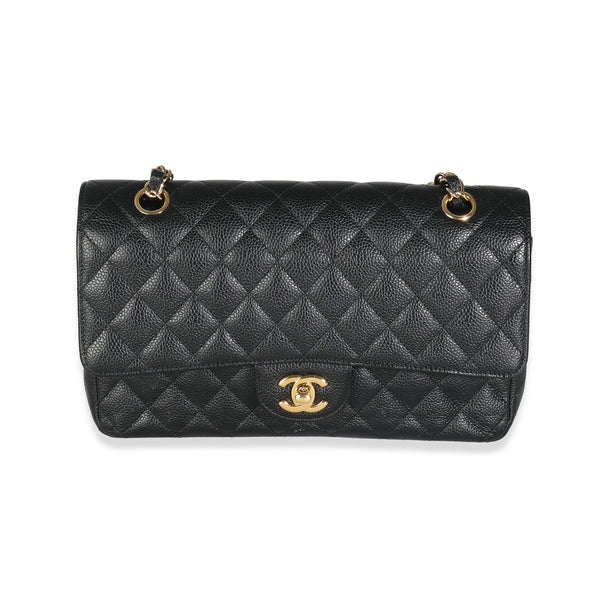 Chanel Black Quilted Caviar Medium Classic Double Flap Bag