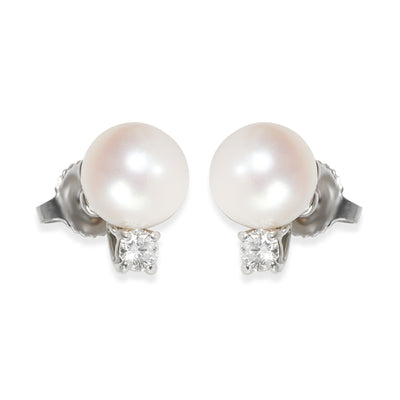 Signature Pearls Stud Earrings in 18k White Gold