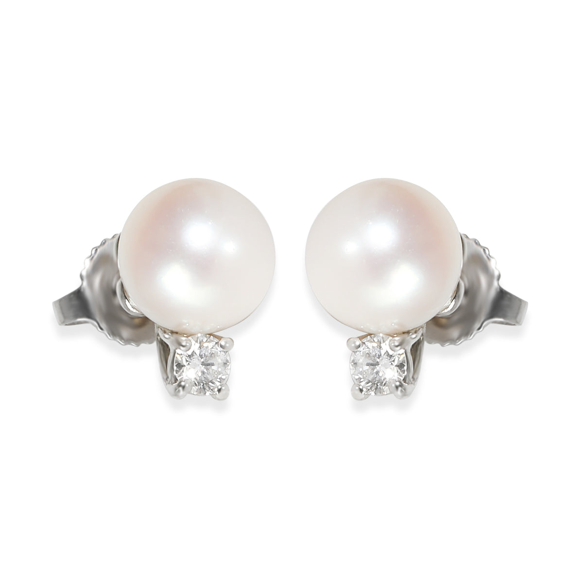 Signature Pearls Stud Earrings in 18k White Gold