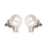 Signature Pearls Stud Earrings in 18k White Gold