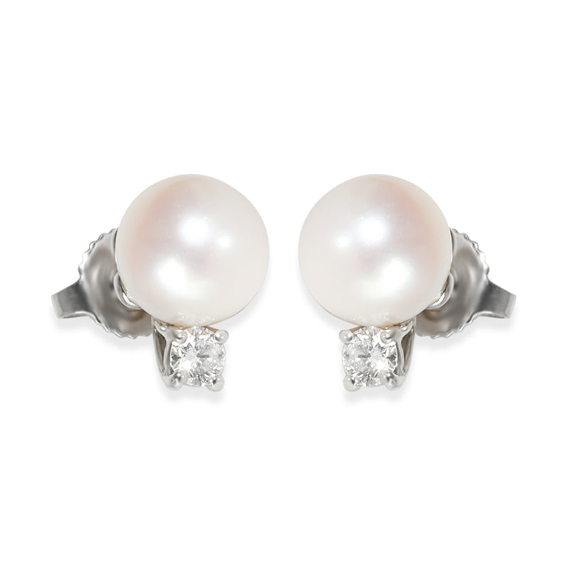 Signature Pearls Stud Earrings in 18k White Gold