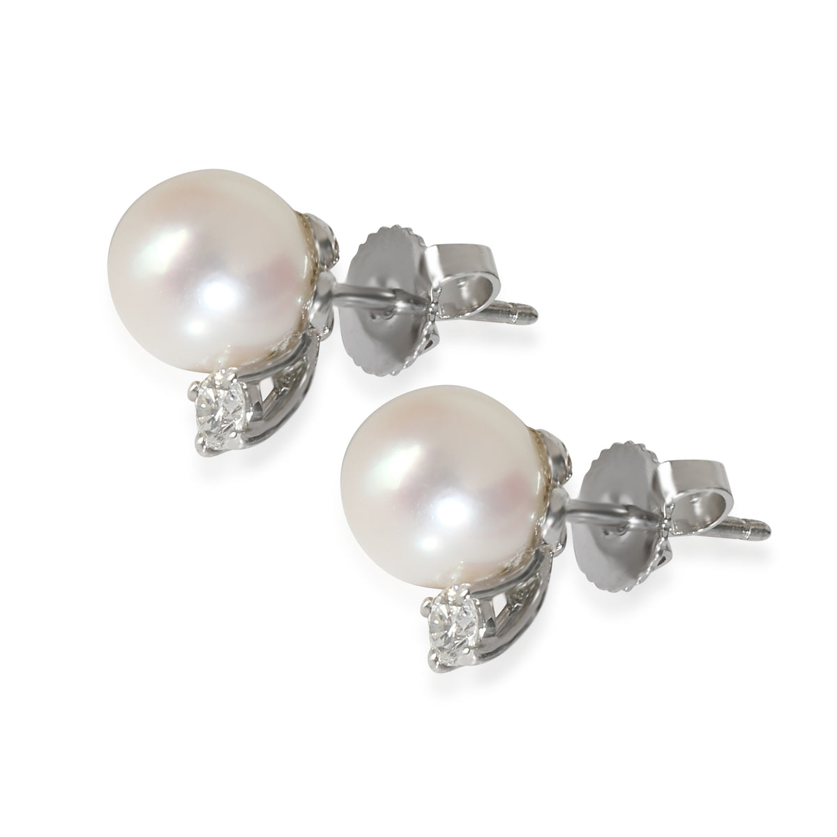 Signature Pearls Stud Earrings in 18k White Gold