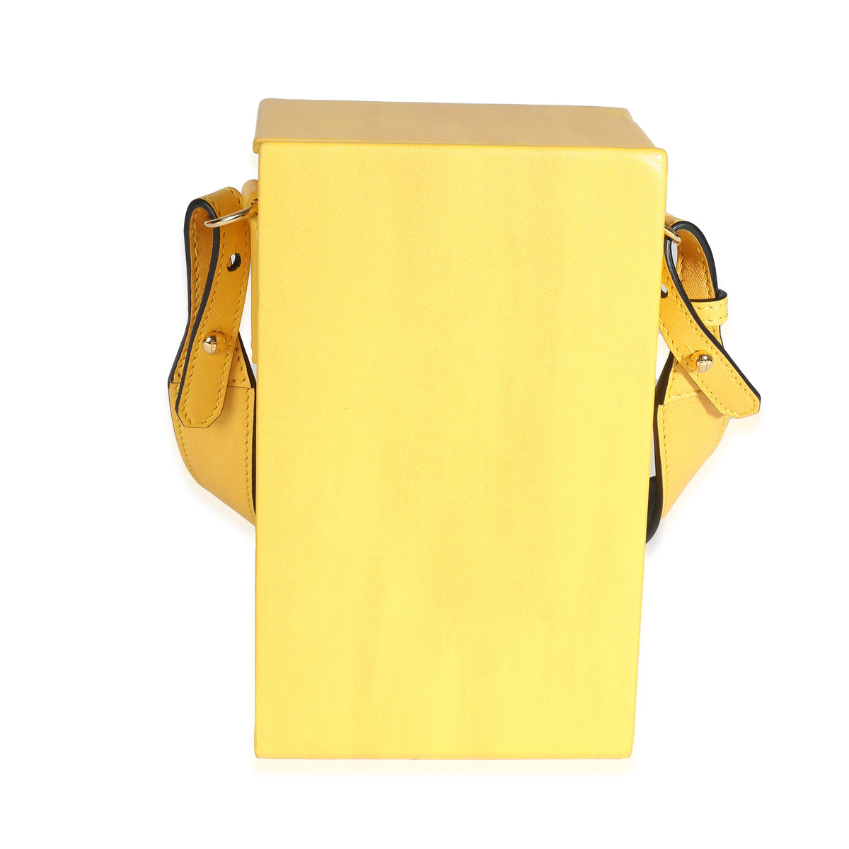 Yellow Vitello Fluffy Logo Vertical Box Bag