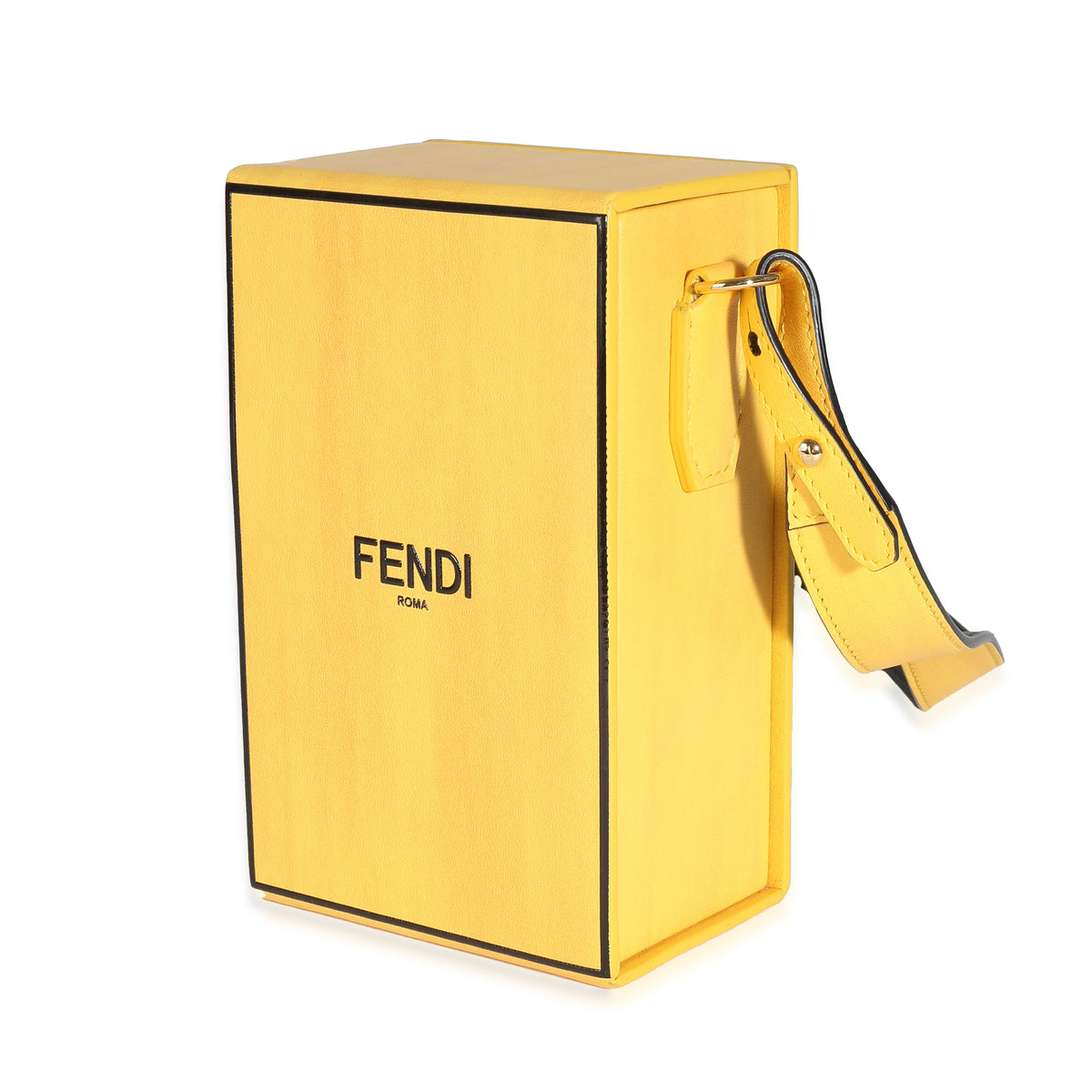 Yellow Vitello Fluffy Logo Vertical Box Bag