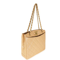 Chanel 24K CC Vintage Beige Quilted Caviar Chain Tote