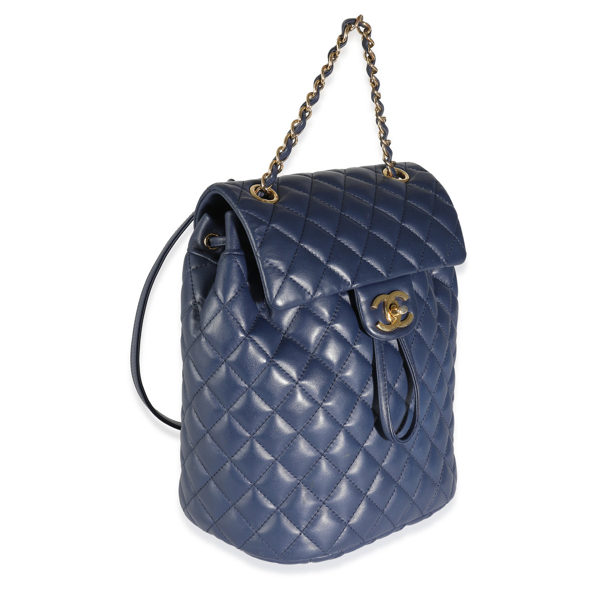 Navy Quilted Lambskin Small Urban Spirit Backpack