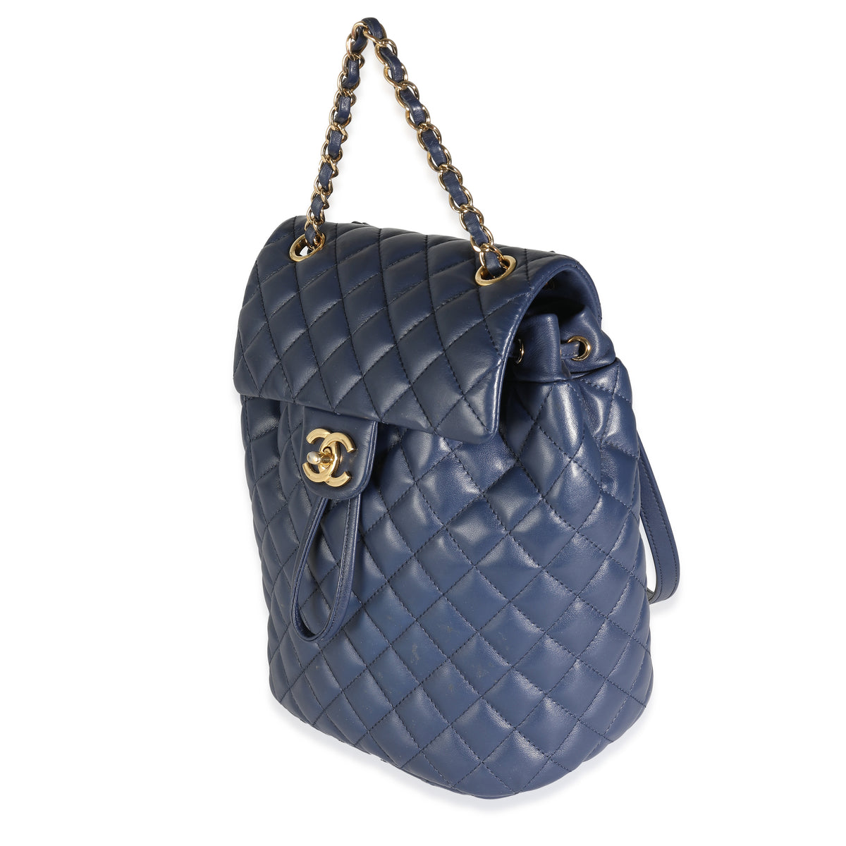 Navy Quilted Lambskin Small Urban Spirit Backpack