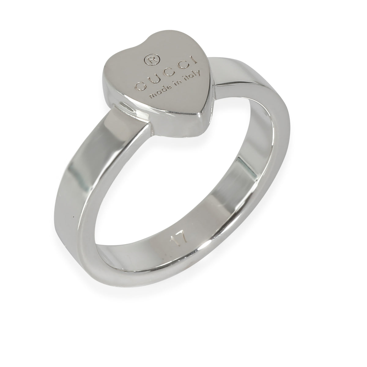 Gucci Trademark Heart Fashion Ring in  Sterling Silver