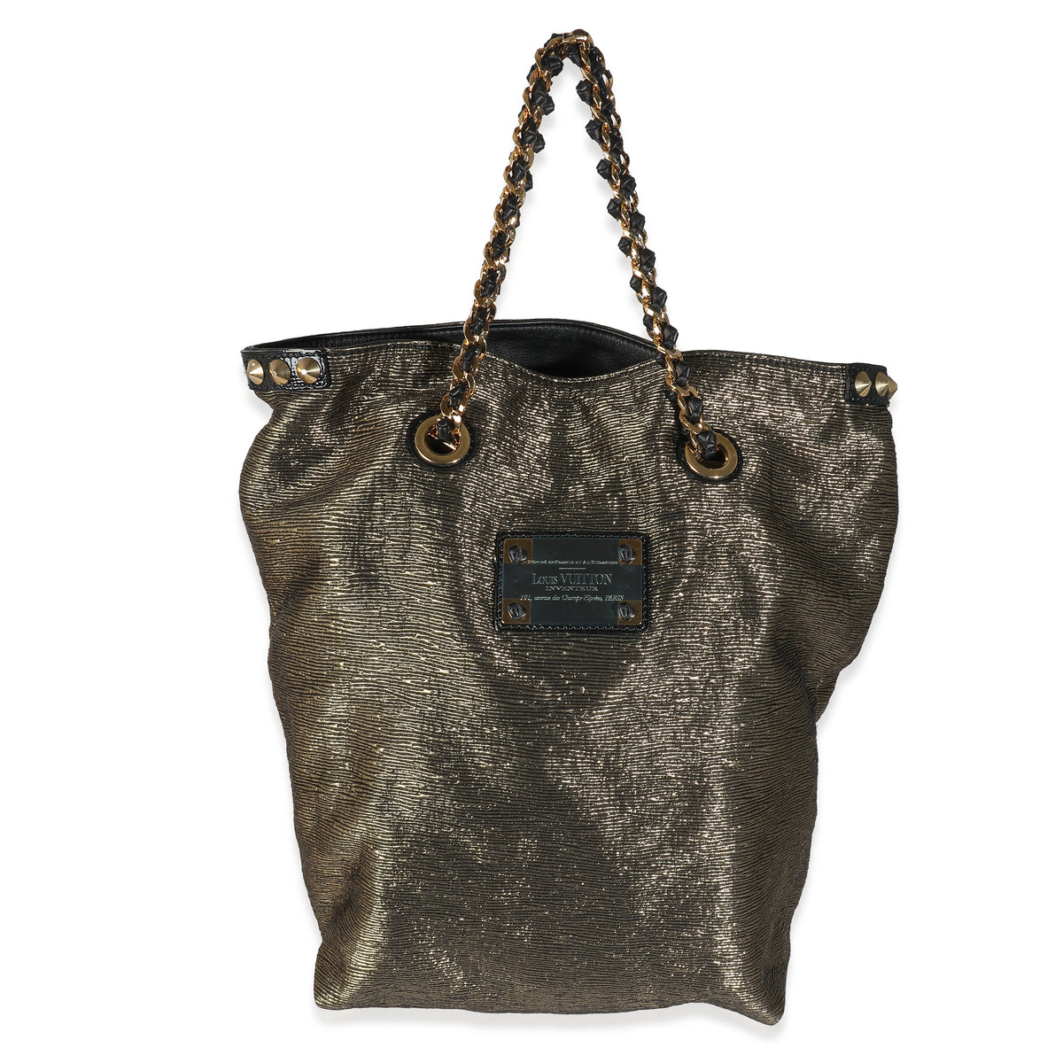 Metallic Gold Jacquard Double Jeu Tote