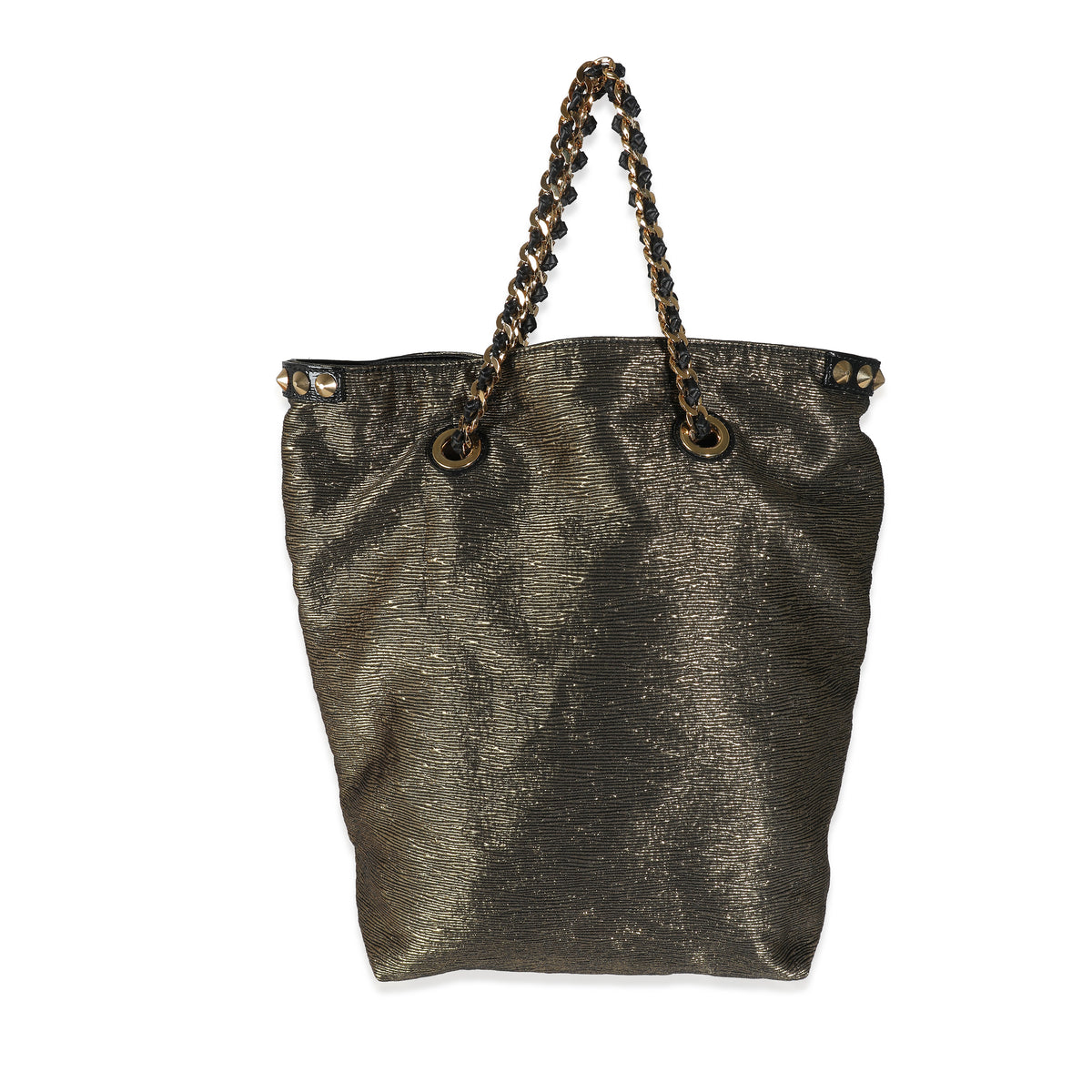 Metallic Gold Jacquard Double Jeu Tote