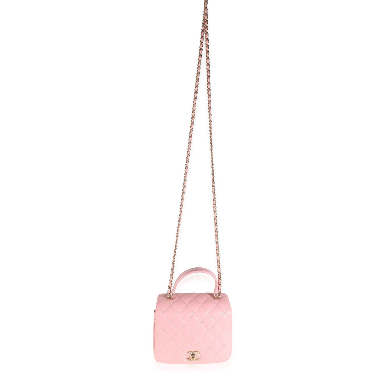 Pink Quilted Lambskin Mini Citizen Chic Flap Bag