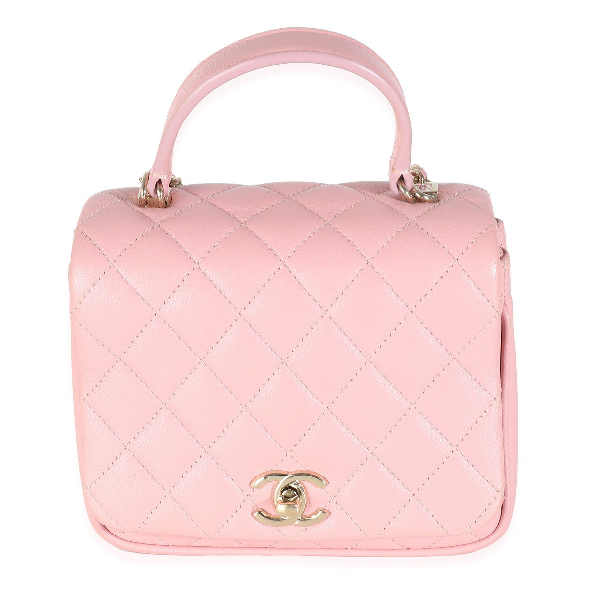 Pink Quilted Lambskin Mini Citizen Chic Flap Bag