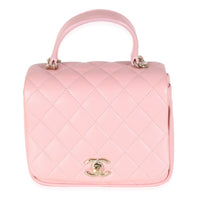 Pink Quilted Lambskin Mini Citizen Chic Flap Bag