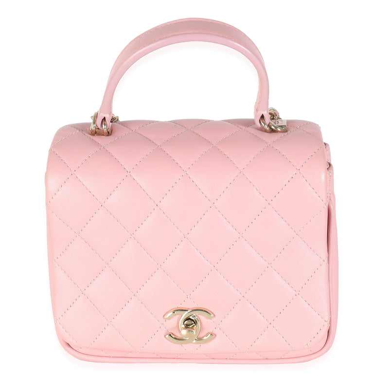 Pink Quilted Lambskin Mini Citizen Chic Flap Bag