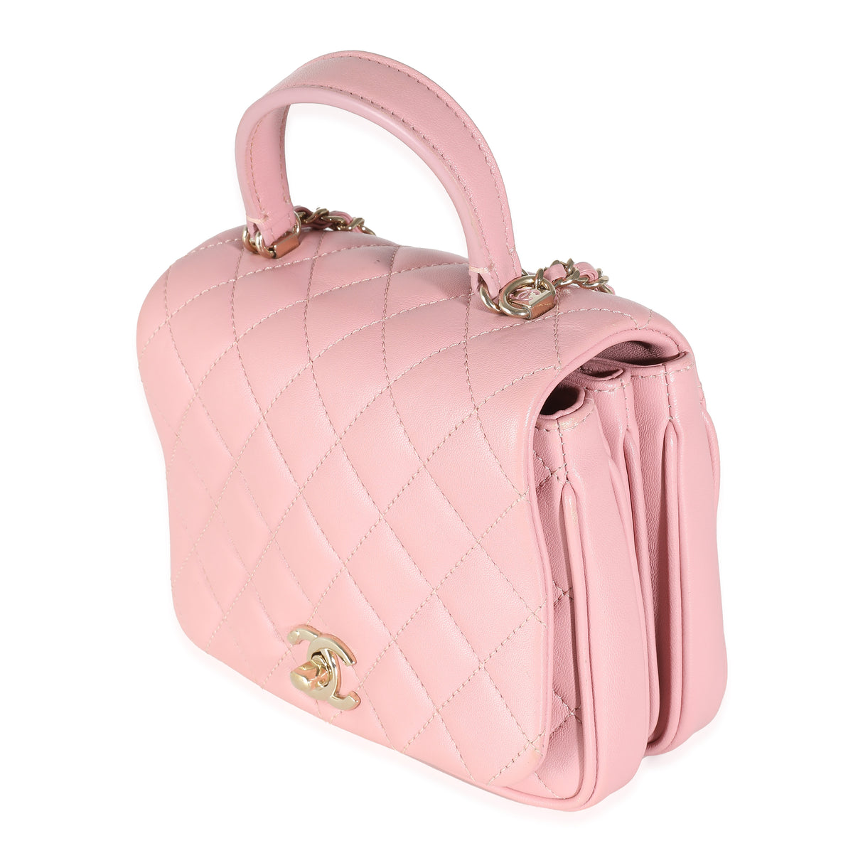 Pink Quilted Lambskin Mini Citizen Chic Flap Bag