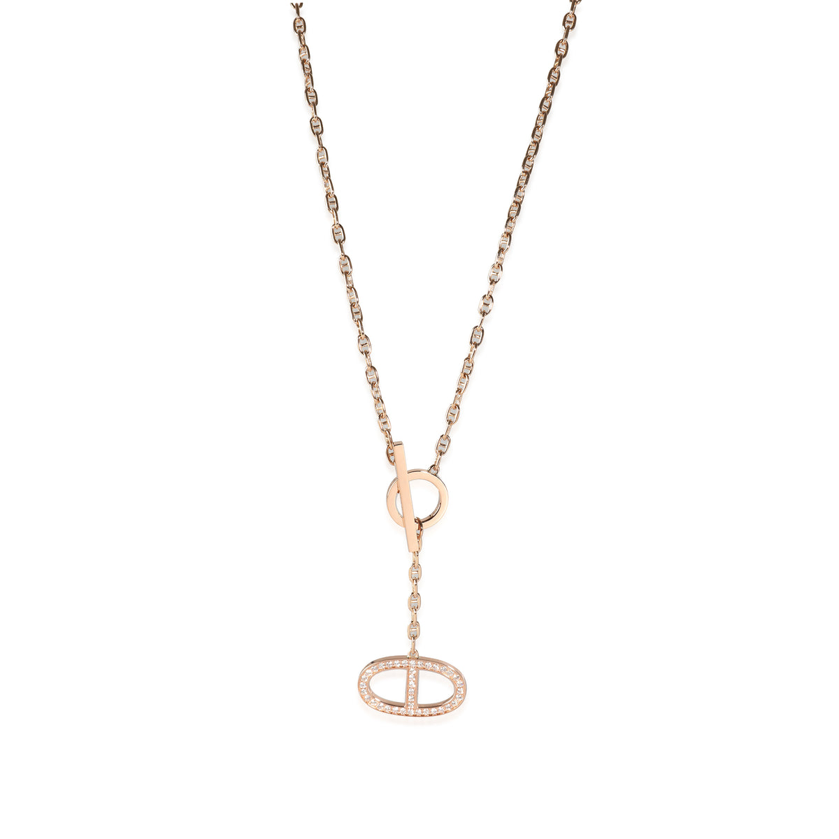 Chaine d'ancre Fashion Necklace in 18k Rose Gold 0.3 CTW