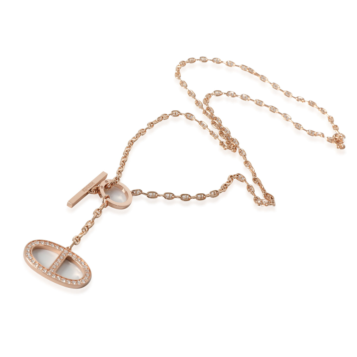 Chaine d'ancre Fashion Necklace in 18k Rose Gold 0.3 CTW