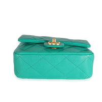 Green Quilted Caviar Sweetheart Mini Flap Bag