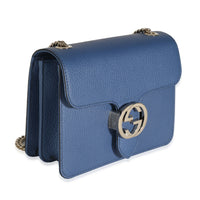 Gucci Blue Dollar Calfskin Small Interlocking G Chain Bag
