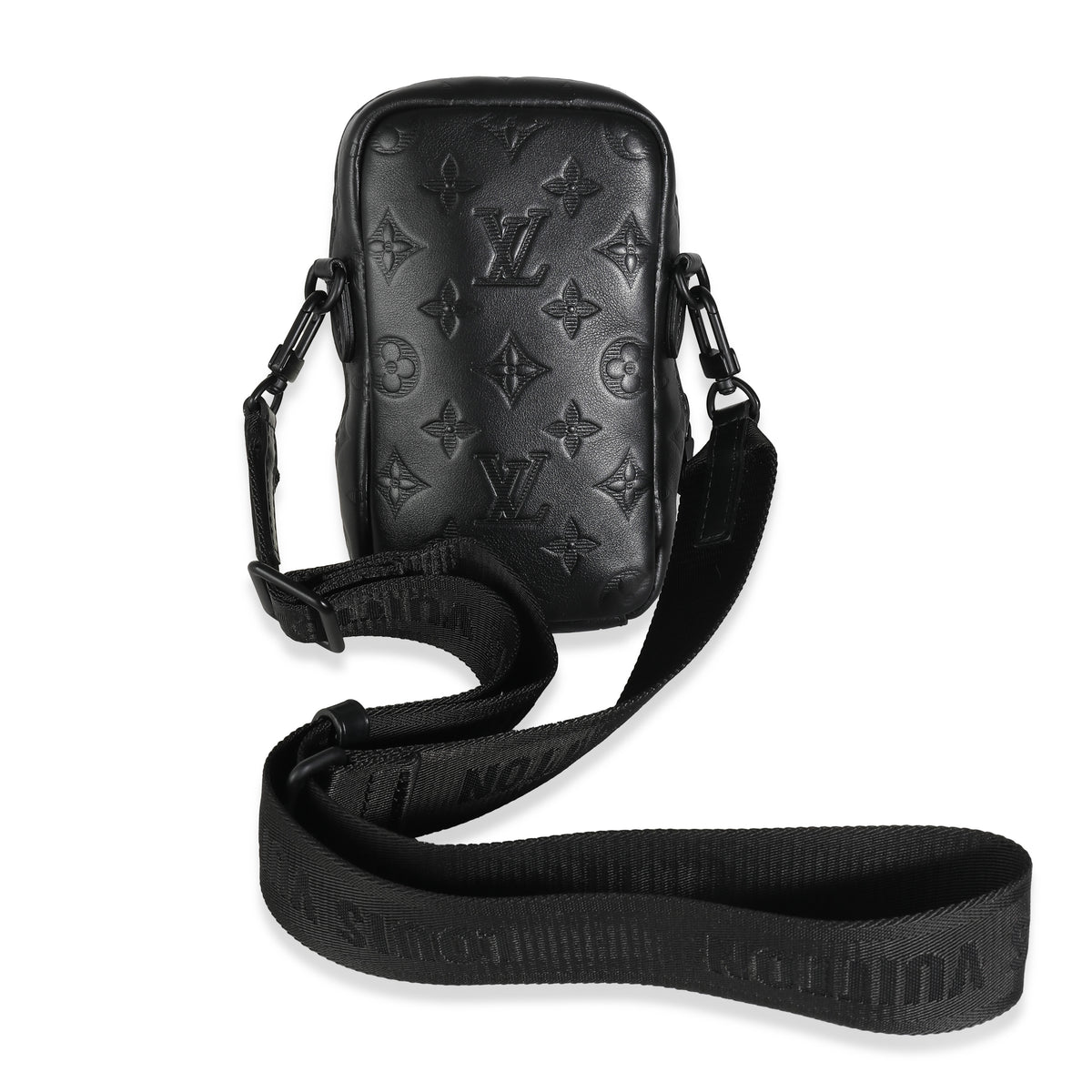 Louis Vuitton Black Monogram Shadow Double Phone Pouch NM