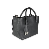 Black Supple Grained Calfskin Open Bar Tote