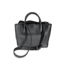 Black Supple Grained Calfskin Open Bar Tote