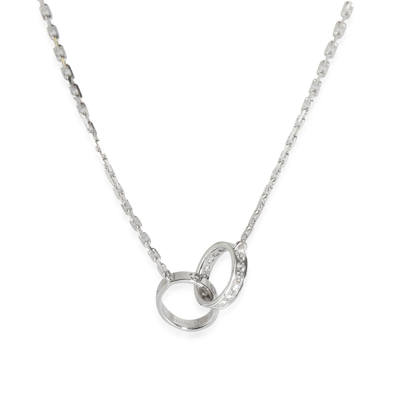Love Fashion Necklace in 18k White Gold 0.22 CTW