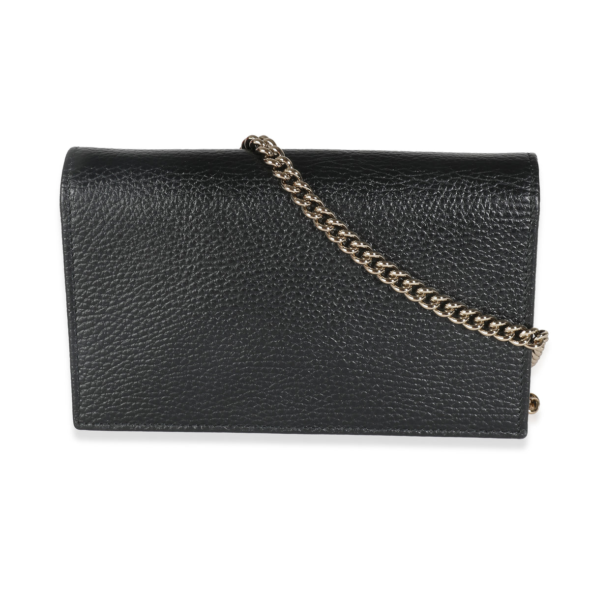 Black Dollar Calfskin Interlocking G Chain Wallet