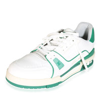 Green White Leather LV Trainer Sneaker 6