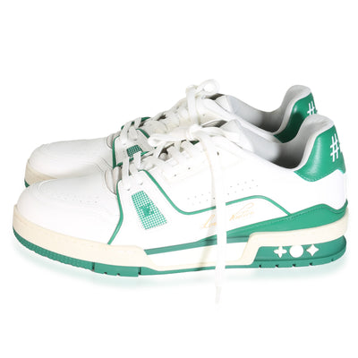 Green White Leather LV Trainer Sneaker 6